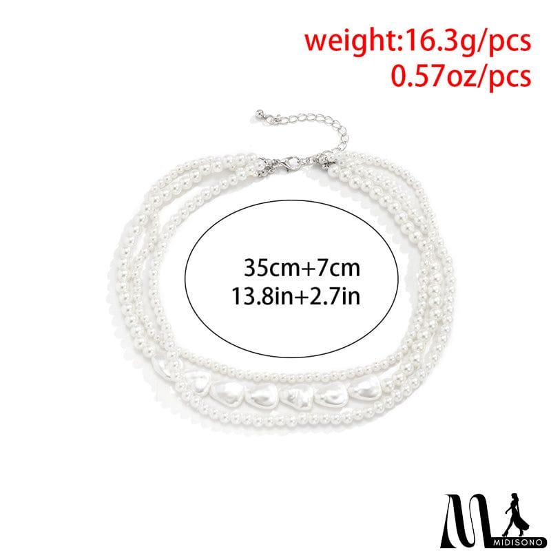 MidiSono - Stylish Knitting All Match Artificial Pearls Beads Necklace