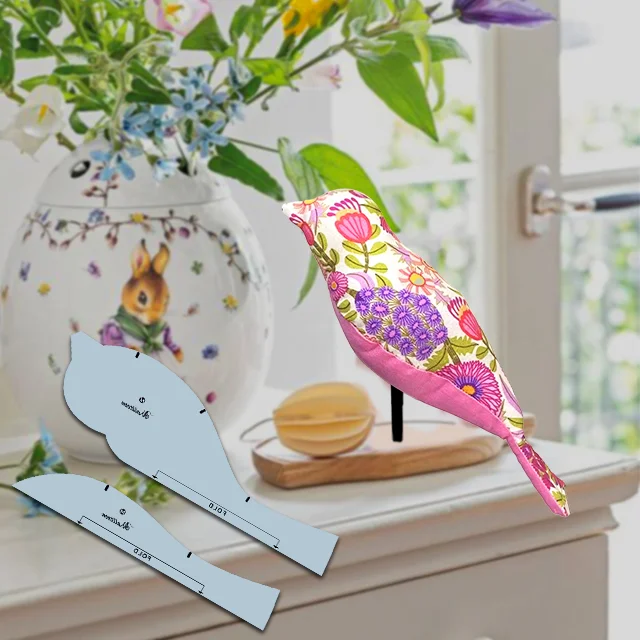 Make Cute Fabric Bird Ornament Template Instructions Included