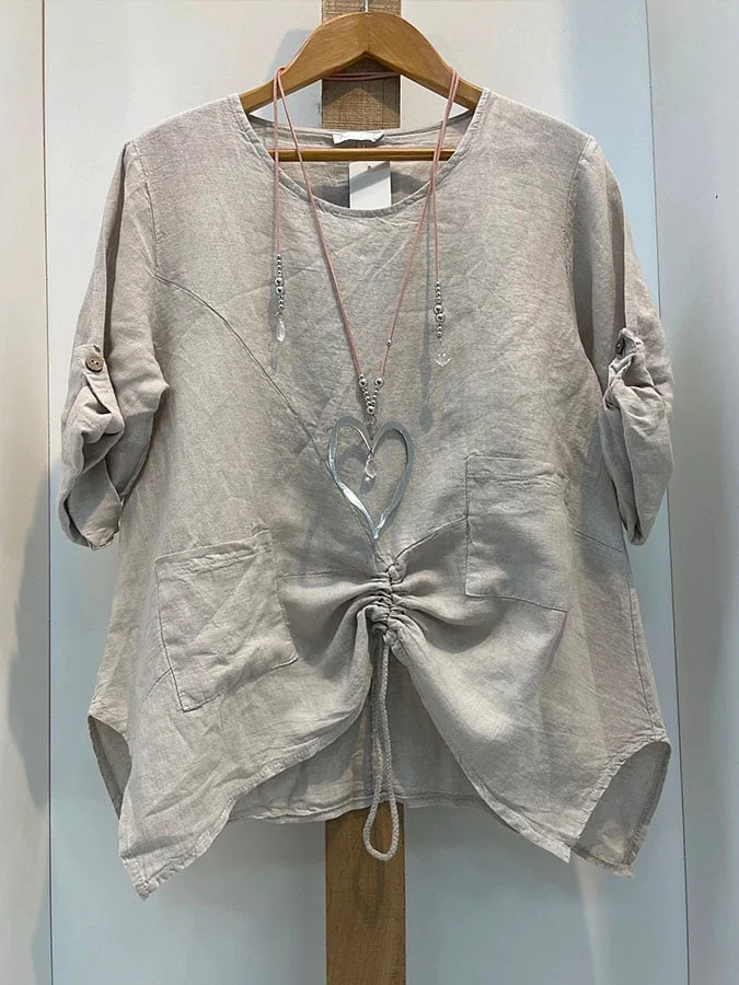 Women's cotton and linen casual shirt