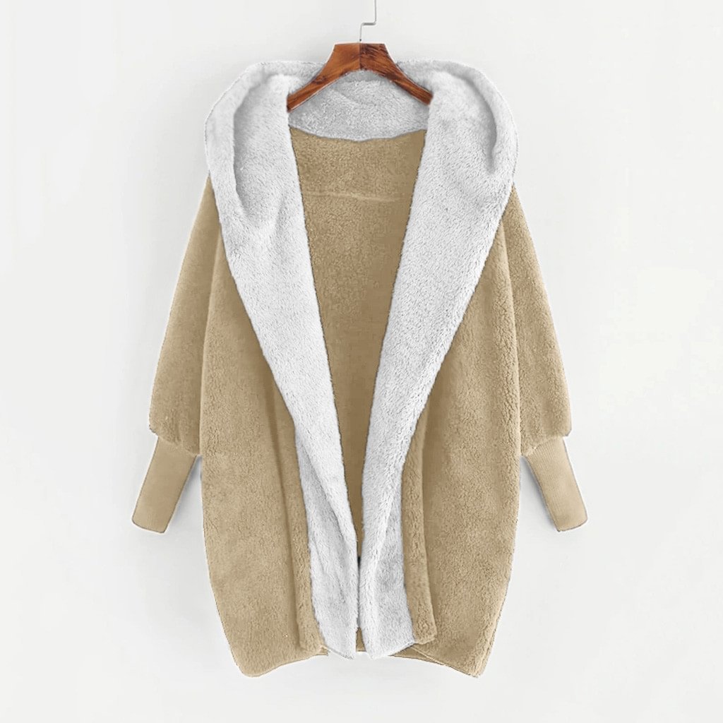 Plush Women's Matching Double-sided Veet Hooded Loose Cardigan Hoodies