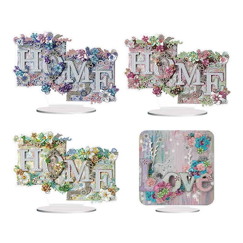 Flowers Candle Diamond Painting Tabletop Ornaments Kit for Office