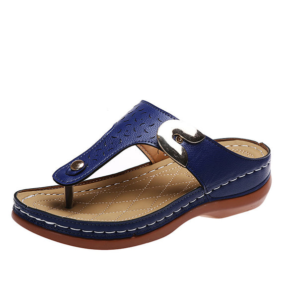 leather wedge flip flops