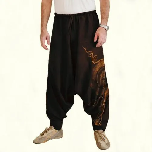 Men Pants Loose Fit Stylish Nylon Men Harem Pants for Party