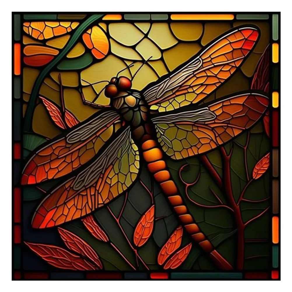 Full Round Diamond Painting - Dragonfly(Canvas|30*30cm)