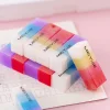 8PCS Stylish Gradient Color Jelly Erasers for Kids Student Office Exam Creative Stationery Gift