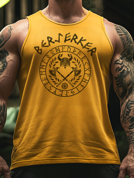 Men's Casual Viking Berserker Pattern Vest