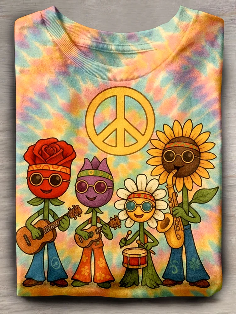 Teecade Teecade Hippie Flora Band T-shirt