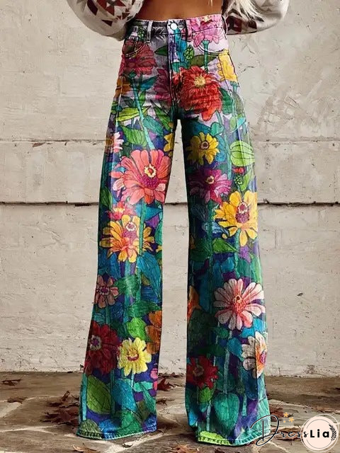 Skinny colorful flowered Loose Pant
