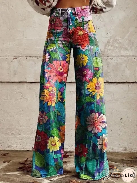 Skinny colorful flowered Loose Pant