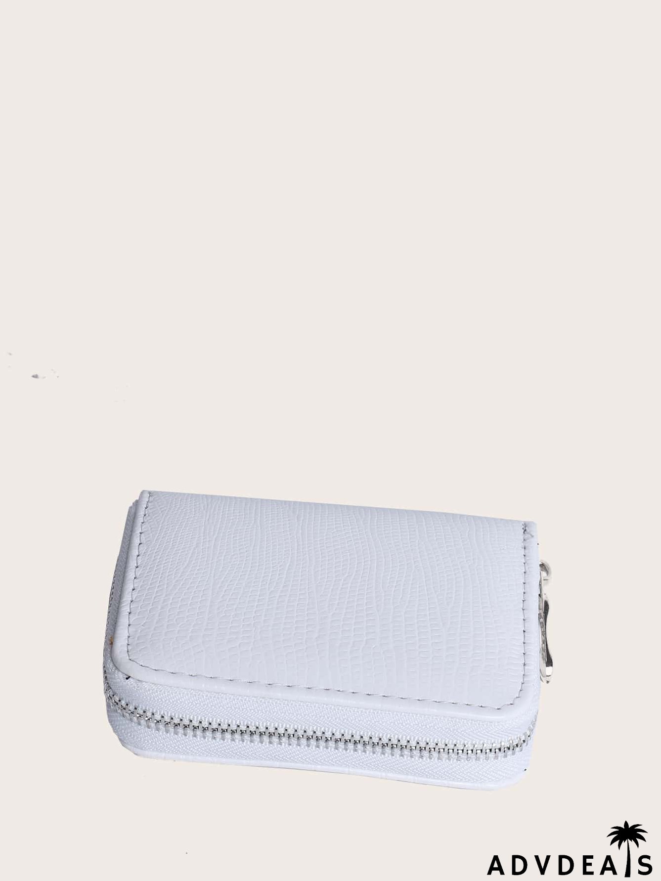 Lizard Pattern Zip Around Small Wallet