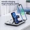 4-in-1 Wireless Charging Stand for iPhone 2024, Apple Watch, AirPods Pro and Samsung/Xiaomi Smartphones - Foldable design for easy carrying