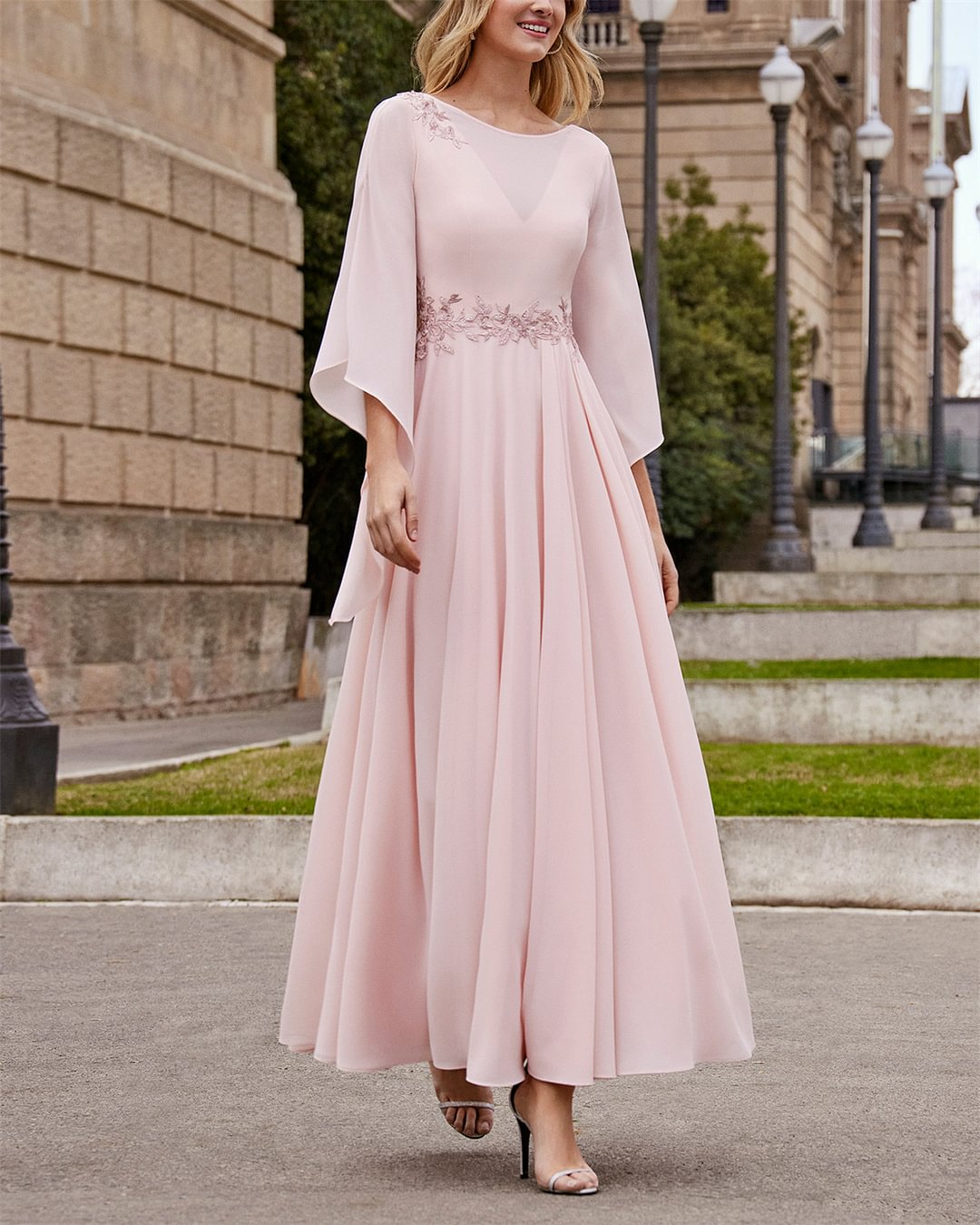 Women's Solid Color Embroidered Dress