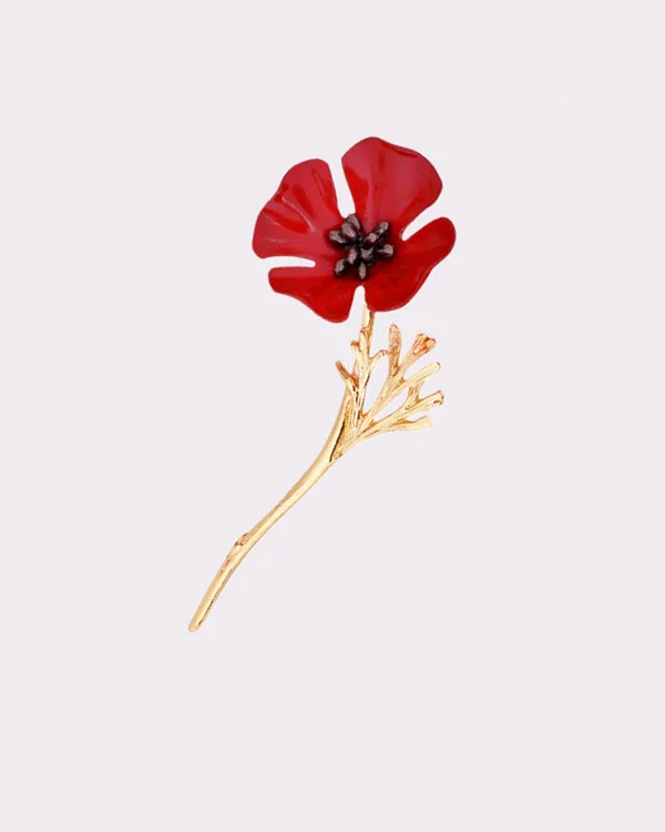 Delicate Poppy Brooch