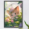 (40*60cm)Cat with Umbrella - Full Round Drill Diamond Painting