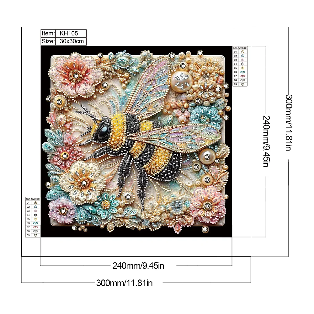 Diamond Painting - Partial Special Shaped Drill - Bee(Canvas|30*30cm)