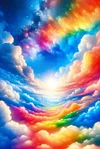 Free AB  Diamond Painting - Rainbow Sky