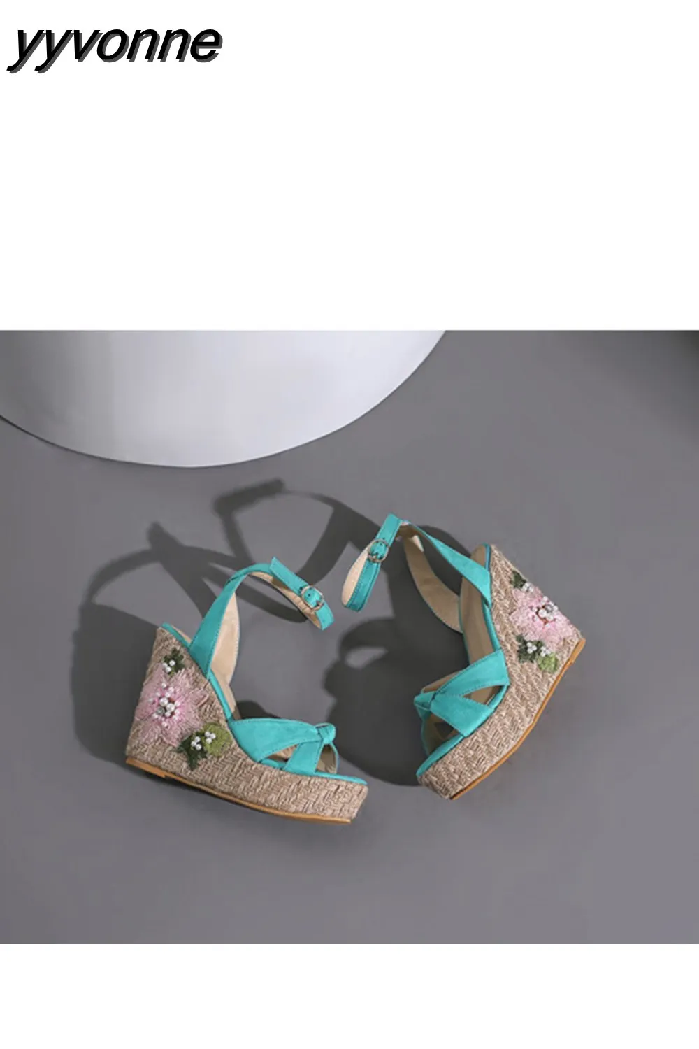 yyvonne High Heel Sandals For Women Cross Strap Fashion Platform Sandals Shoes Summer Narrow Band High Heeled Straw Espadrille