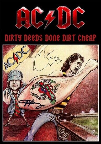 ACDC - ALBUM COVER - DIRTY DEEDS - SIGNED Photo Poster painting POSTER INSERT PERFECT FOR FRAME