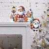 (US Local)DIY Xmas Diamond Painting Wooden Door Decoration for Feiend Gifts (Santa Claus)
