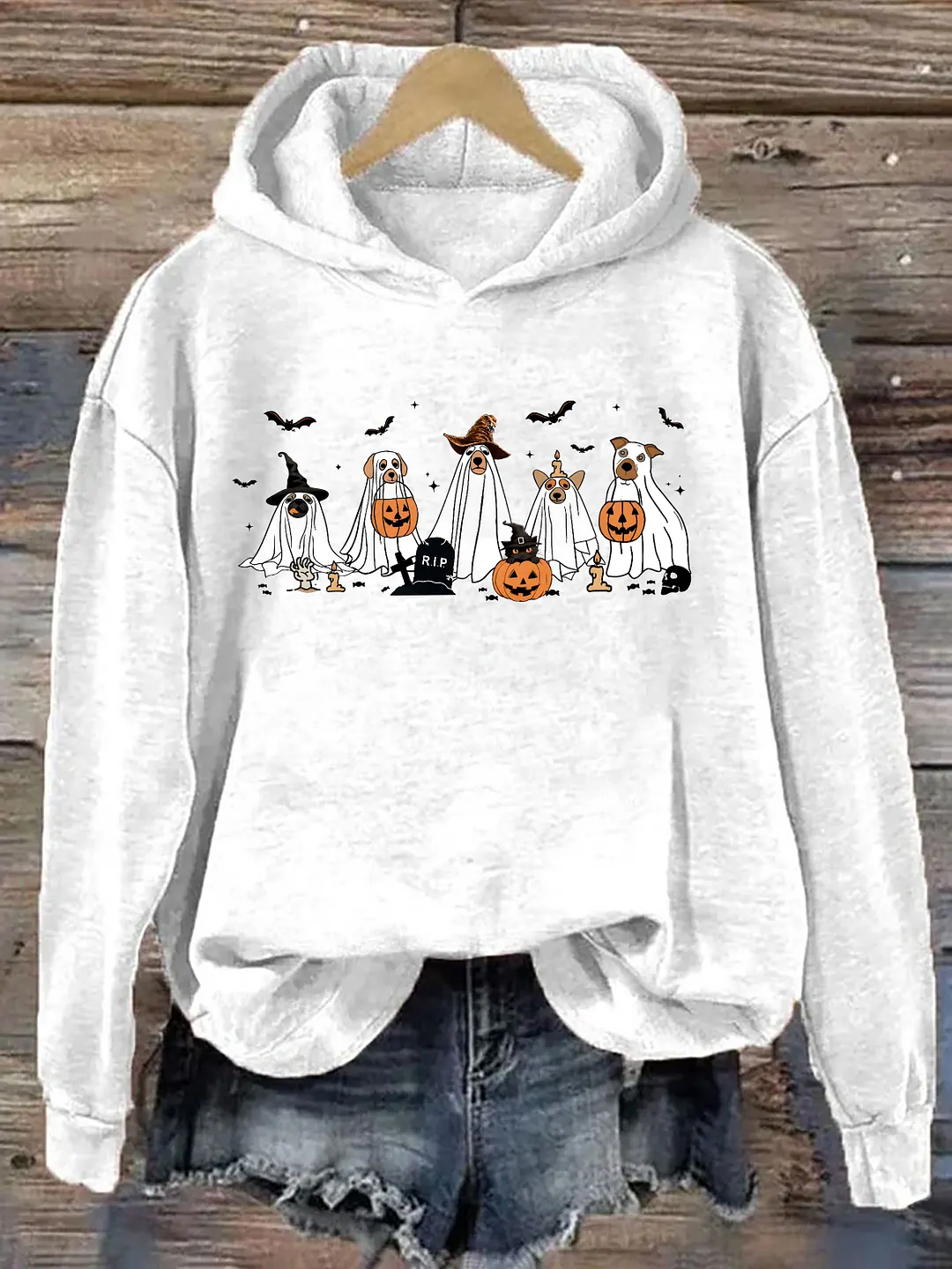Cute Ghost Dogs Halloween Hoodie