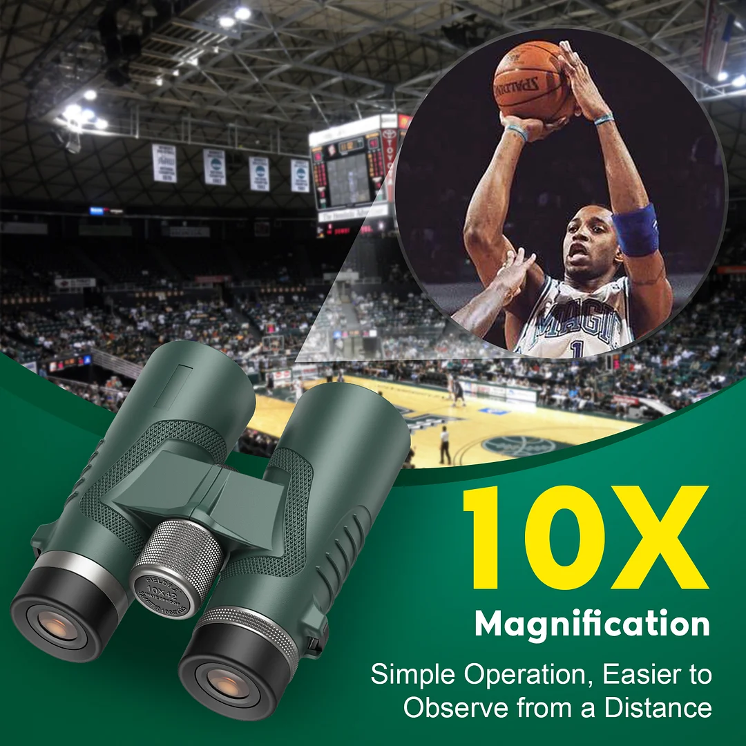 HD Binoculars for Adults, Lightweight Waterproof, High Powered with Upgraded Phone Adapter (green)