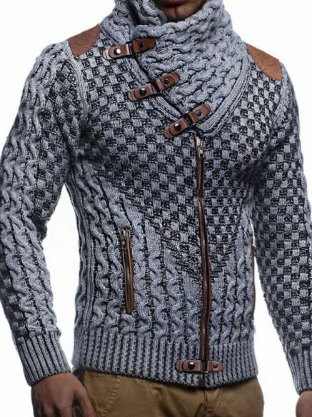 Mongw Mongw New Men's Zipper High Turtleneck Cardigan Long Sleeved Knitwear Purchase Exclusive