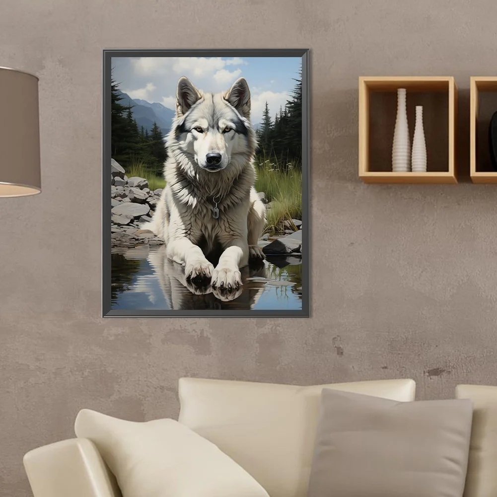 Diamond Painting - Full Round Drill - Wolf(Canvas|30*40cm)