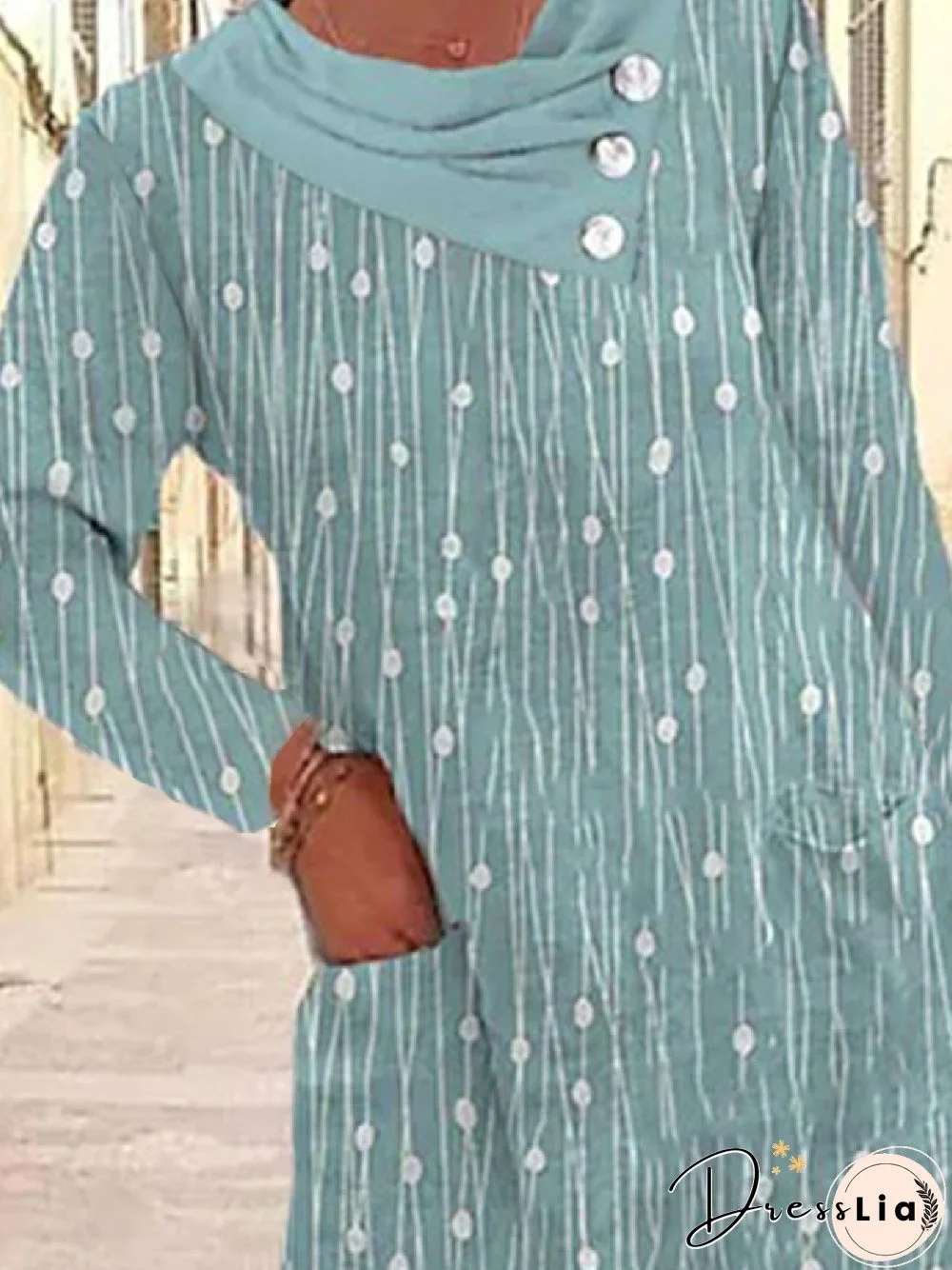 Casual Abstract Long Sleeve Loose Dresses