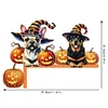 (US Local)Halloween Dog Diamond Art Door Right Angle Sign for Indoor Outdoor Wall