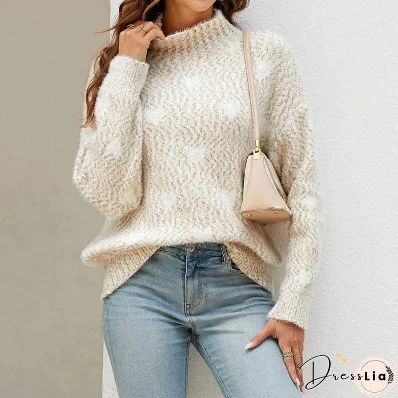 Casual Heart Knit Sweater