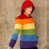 Arcobaleno felpa con cappuccio casual con cerniera