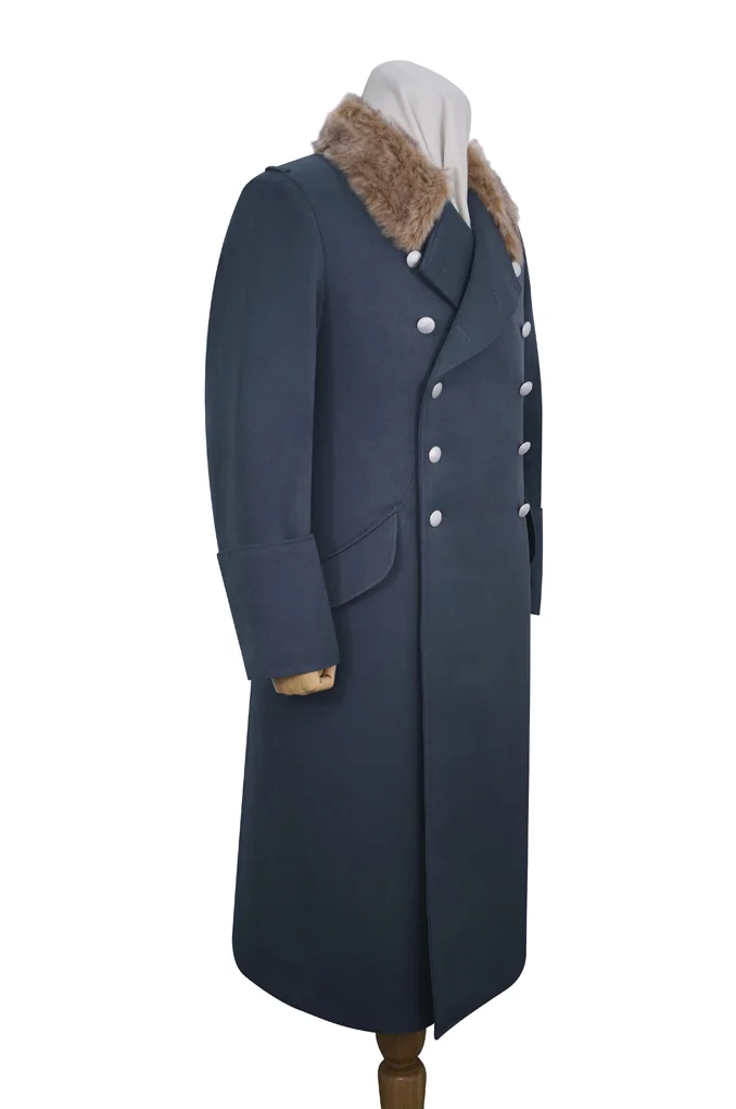   Luftwaffe German Officer Fur Collar Gabardine Greatcoat German-Uniform