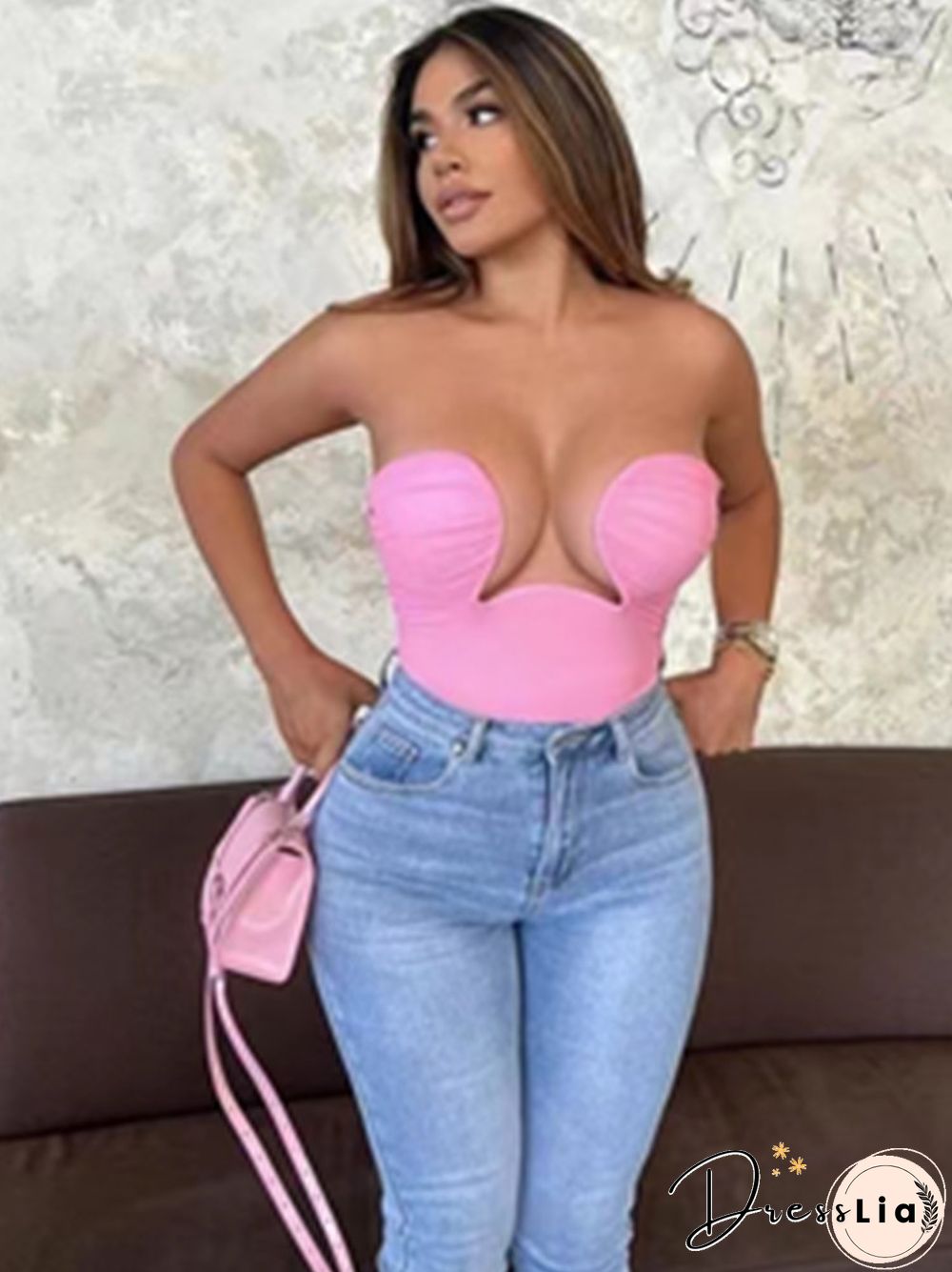 Women Summer Fashion Solid Nude Sexy Strapless Backless Black White Camis Tops Celebrity Designer Fashion High Street Top