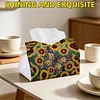 Diamond Painting Sunflower Butterfly PU Leather Tissue Box for Napkin Holder