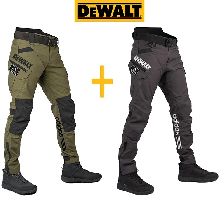 Wodoodporne i wiatroszczelne spodnie męskie marek adidas® i DEWALT idealnie nadają się do aktywności na świeżym powietrzu i wypoczynku.