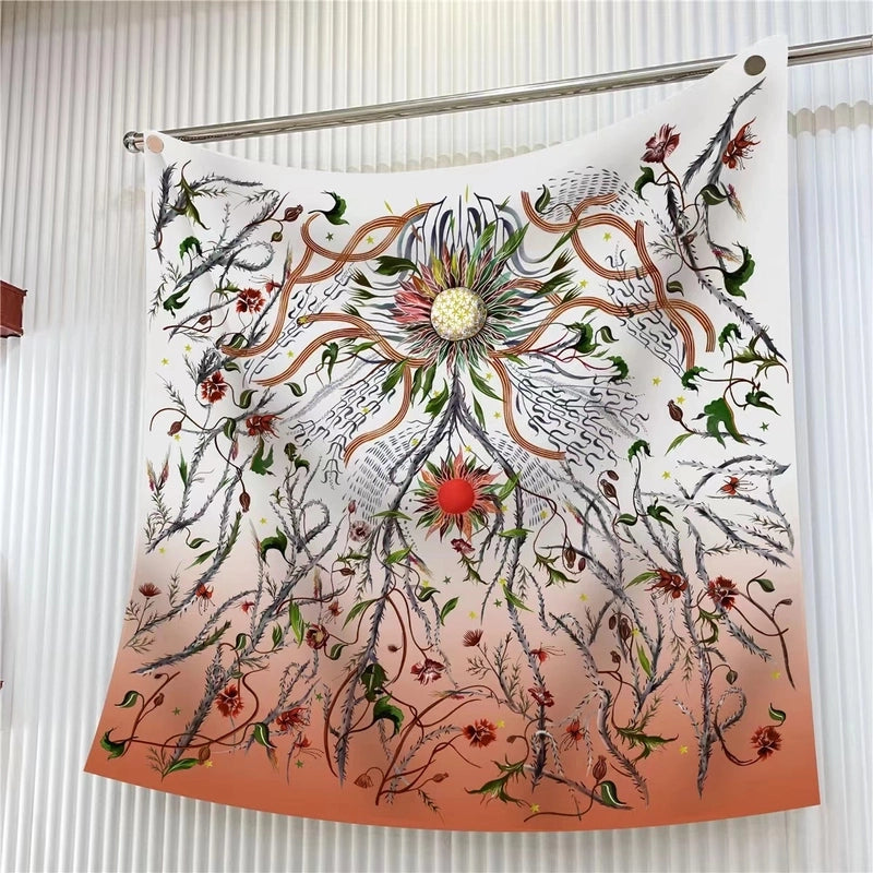 90cm * 90cm Hangzhou High Quality Twill Forged Large Square Scarf Fashion Printed Scarf Sunscreen Shawl Scarf