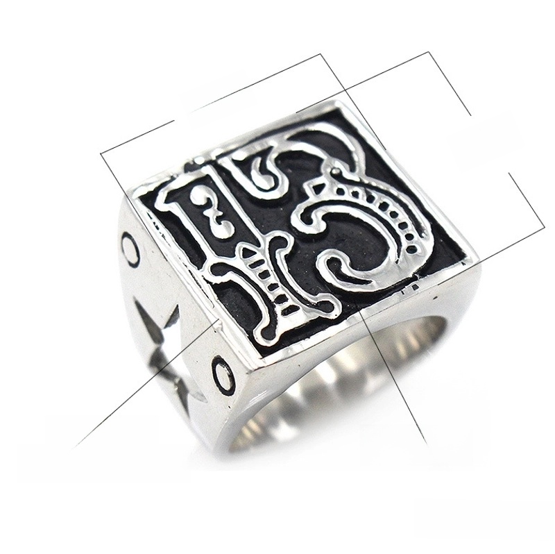 Punk Leaf Number 304 Stainless Steel Men'S Rings
