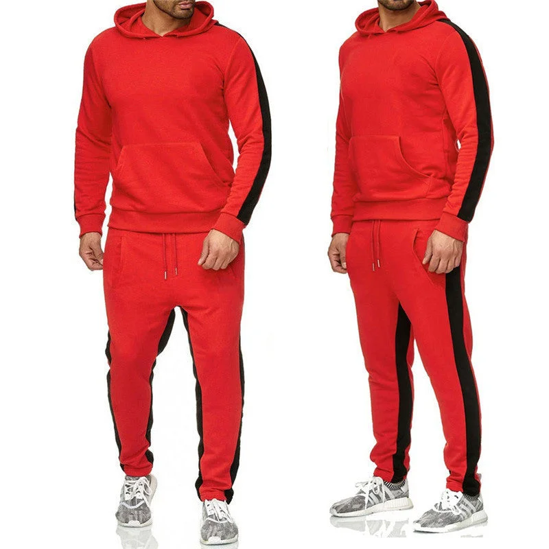Men's Sports Long Sleeve Trousers Two Piece US Size