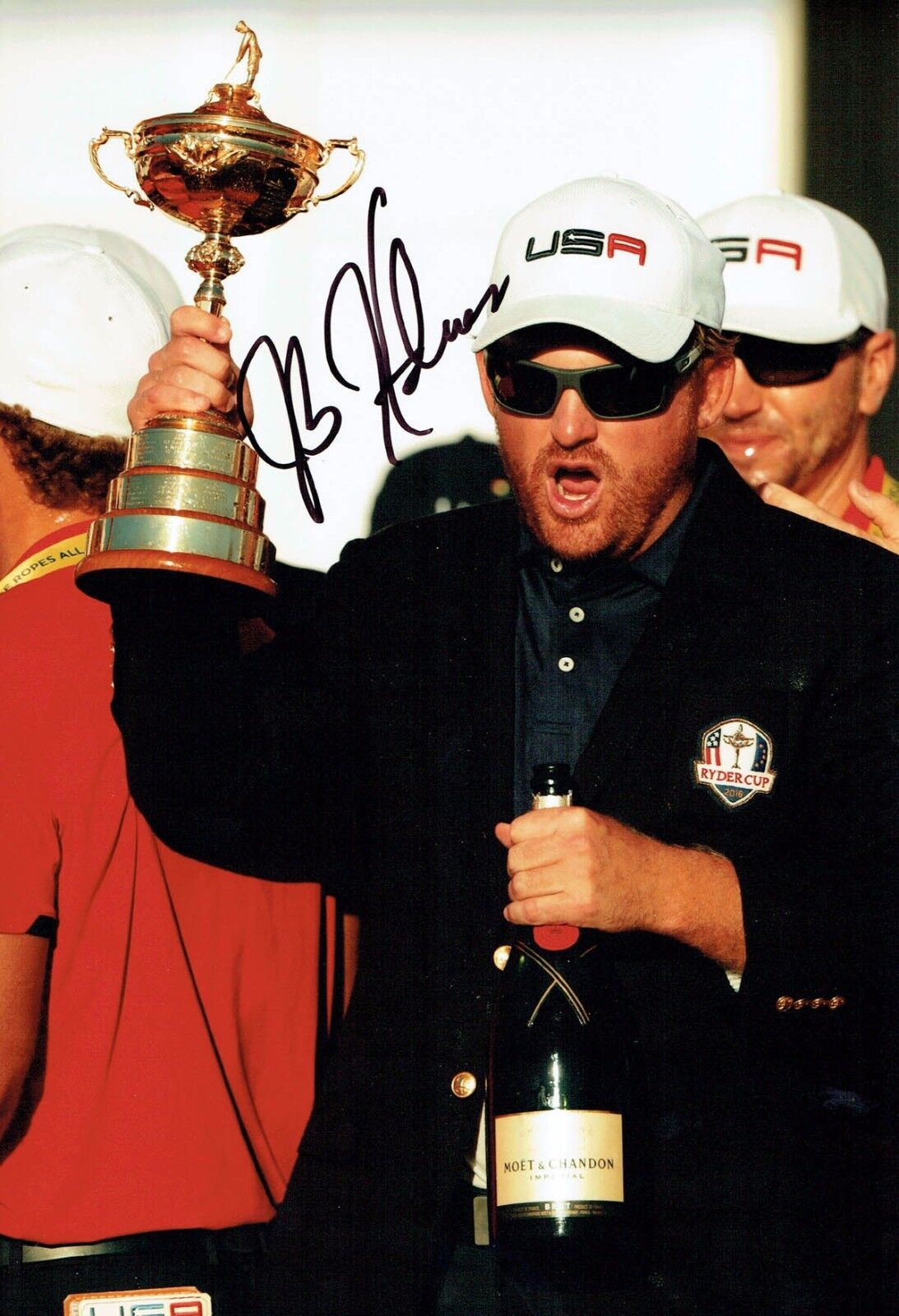 J B HOLMES SIGNED Autograph 12x8 Photo Poster painting 4 AFTAL COA Ryder Cup WINNER Team USA