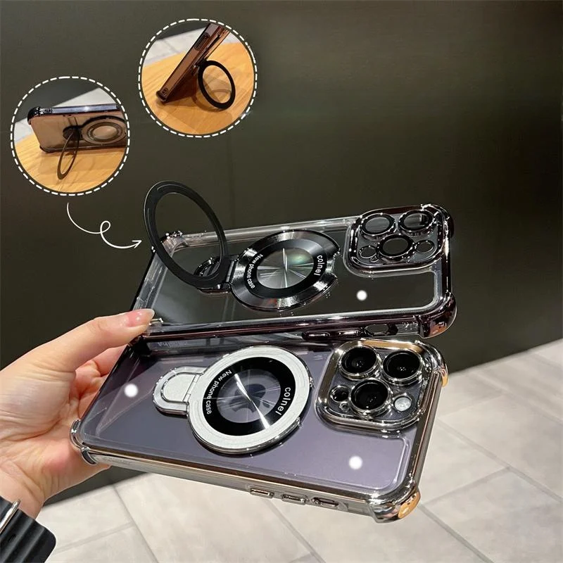Apple Series Magnetic Exposed Bracket Anti-fall Phone Case