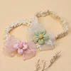 5PCS Adorable Flower Gauze Bowknot Knitting Head Bands for Babies