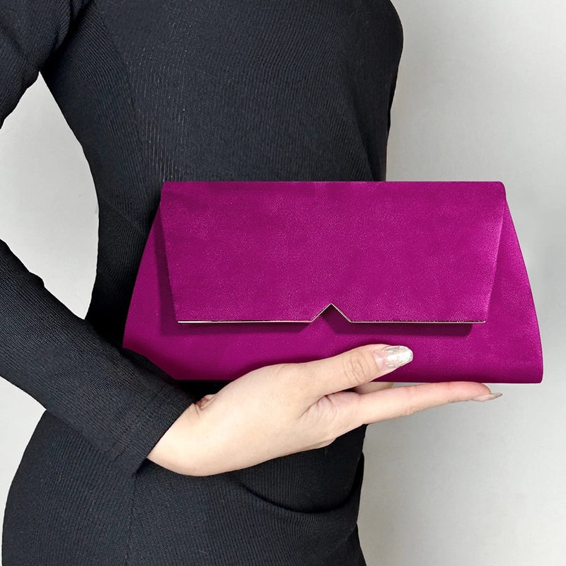 In Stock Evening Bag Simple Fashion Clutch Wedding Banquet Bag High-grade Flannel Dress Square Bag