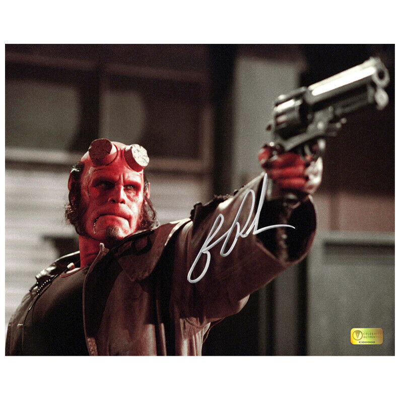 Ron Perlman Autographed Hellboy Samaritan Battle 8x10 Photo Poster painting