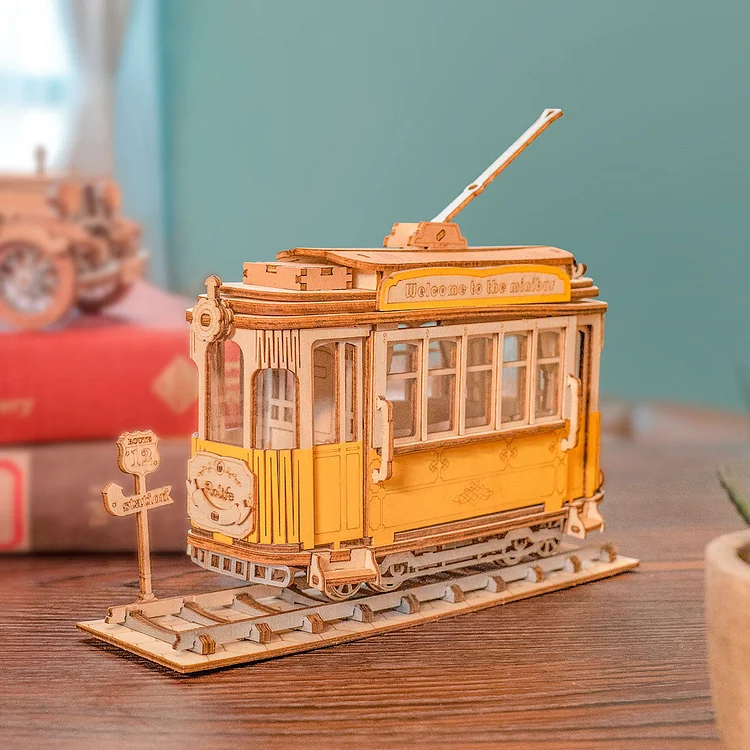[Only Ship To U.S.] Rolife Retro Tramcar 3D Wooden Puzzle TG505 | Robotime Online