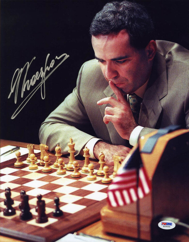 Garry Kasparov SIGNED 11x14 Photo Poster painting Chess Champ FULL LETTER PSA/DNA AUTOGRAPHED