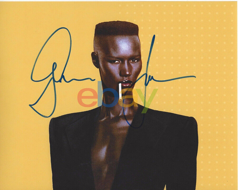 SINGER GRACE JONES SIGNED AUTOGRAPH 8X10 Photo Poster painting reprint