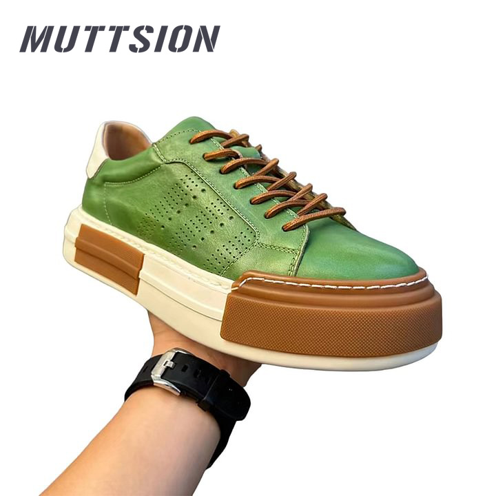 MUTTSION Hollow Leather Sneakers|Fashion Cowhide Sneakers MUTTSION.COM MUTTSION