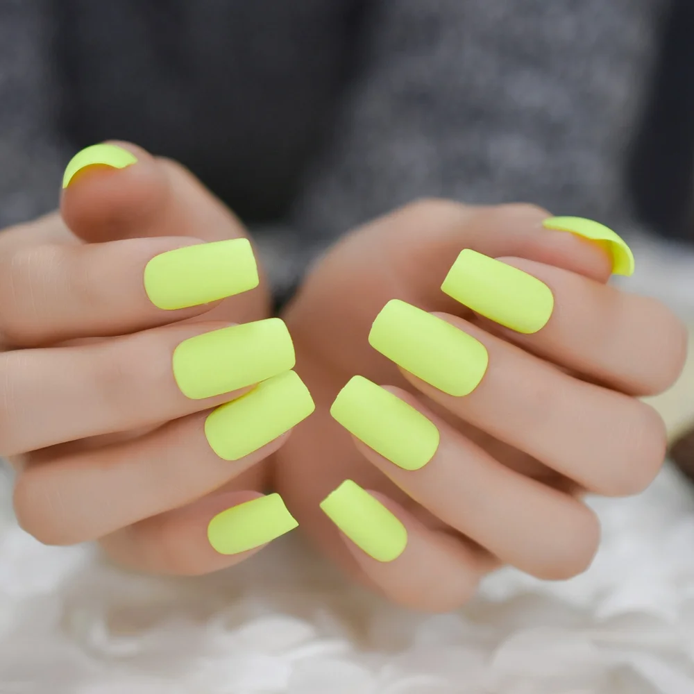 Churchf Plastic False Nail Tips Square Artificial Short French Fake