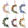 DIY Bohemian Macrame Suncatcher Handmade Hanging Decor Craft Kit Wear Resist Hand Woven Crystal Moon Pendant Braided Sun Catcher Crystals Charm For Home Decor Gift Office