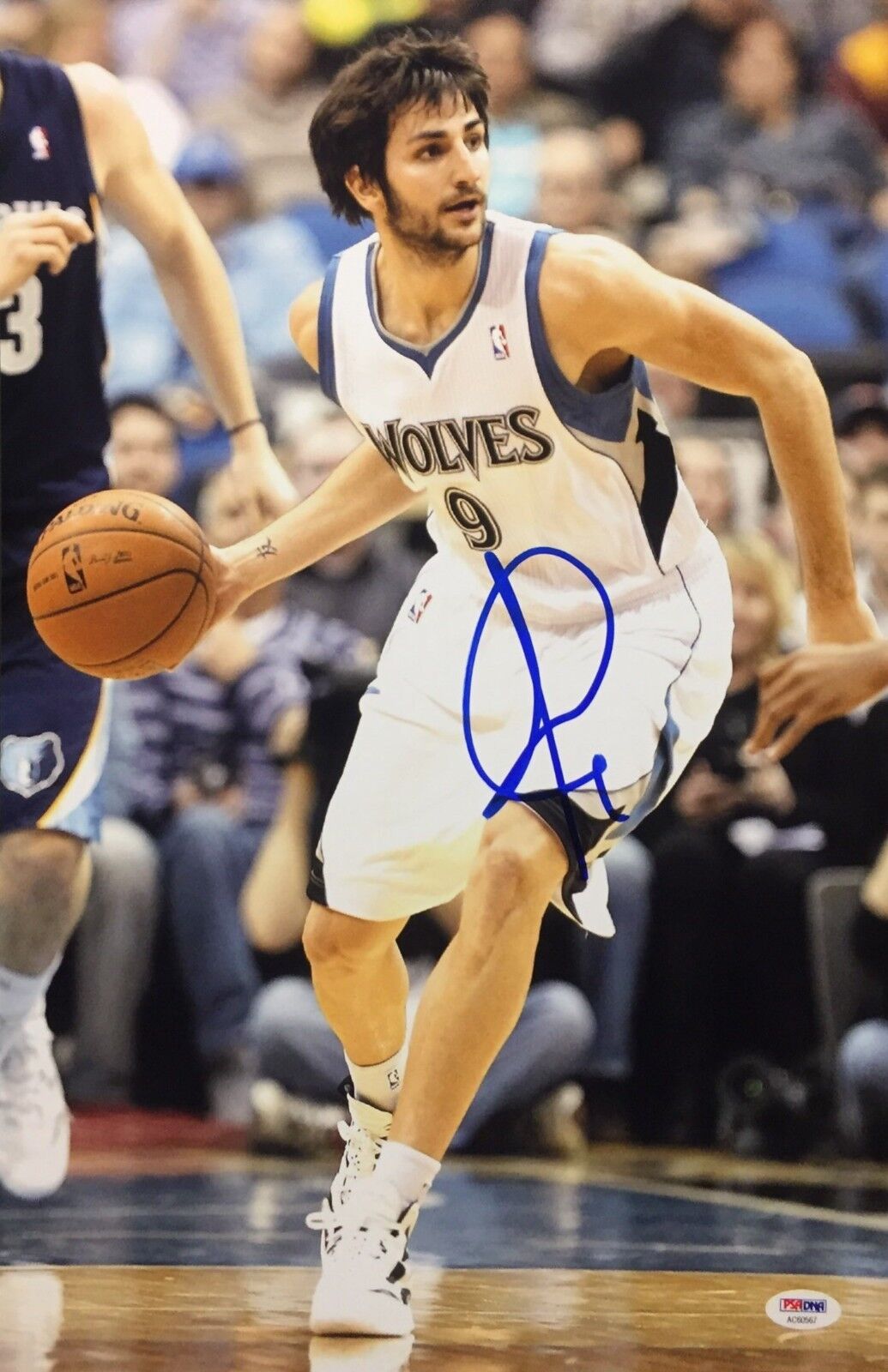 Ricky Rubio Signed Minnesota Timberwolves Basketball 12x18 Photo Poster painting PSA AC60567